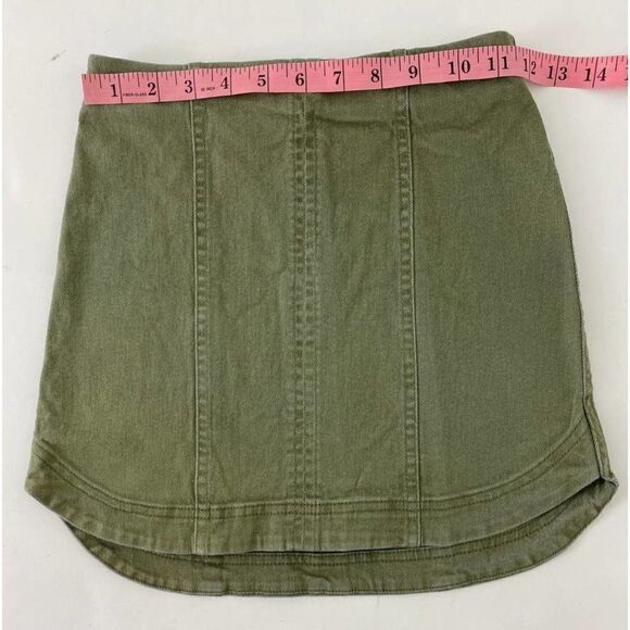 - altar'd state denim skirt high low hi-low hi-lo - military - olive green… - Picture 4 of 6